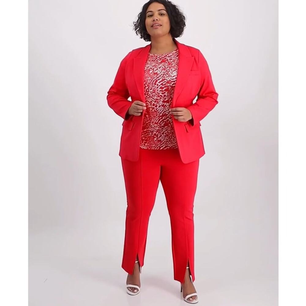 Michael Kors Knit One-Button Blazer & Matching Split-Hem Legging Pants Suit Set